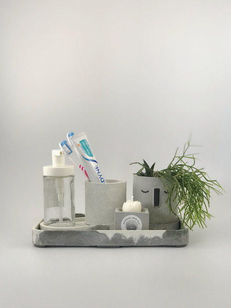 1pc Nordic Geometric Marble Grey white Concrete vanity Tray UK Free PnP