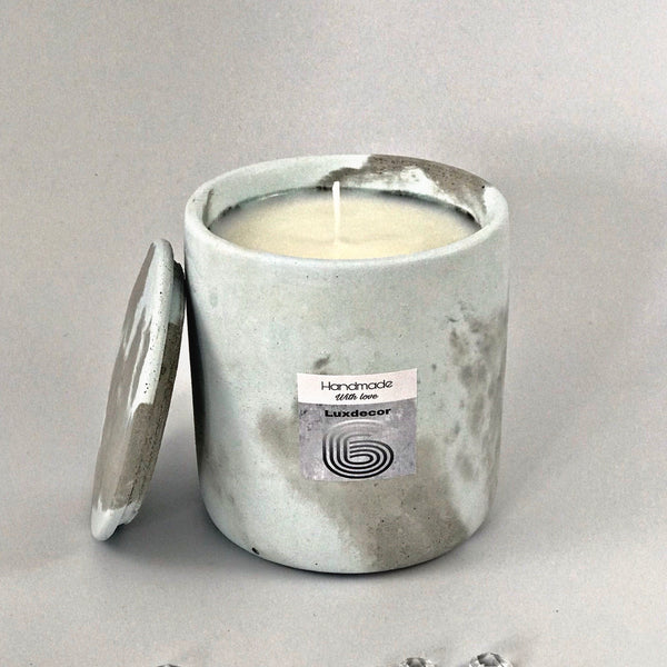 40hrs Large Pastel Marble Highly Fresh Scented Soy Wax Candles
