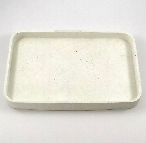 Nordic Large White Geometric Concrete Vanity Tray UK Free PnP