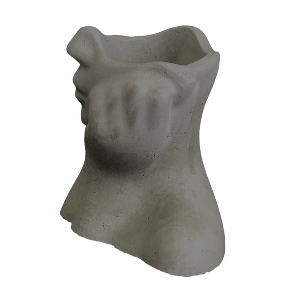 Face Decorative Succulent Plant Pots Planters Flowerpot Grey Luxdecor6