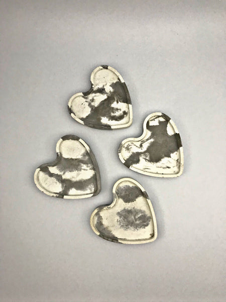 4pcs set Nordic Heart Geometric Grey and Gold painted Concrete Coasters UK Free PnP