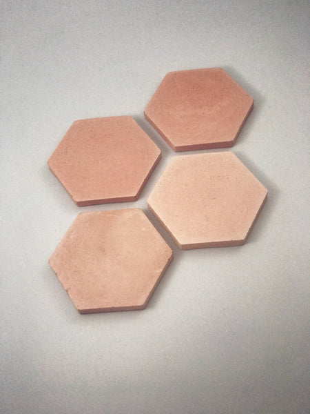 4pcs set Scandi Hexagon Geometric Light Blue Concrete Coasters UK Free Delivery