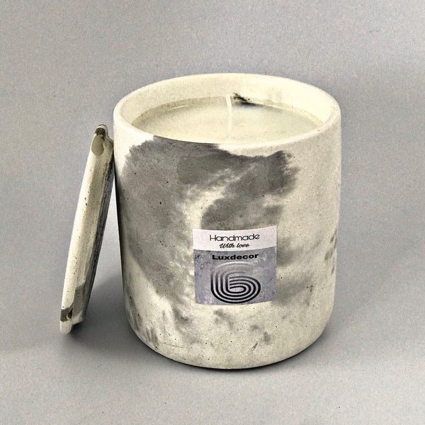 40 hrs Large White Marble Summer highly Scented Soy Wax Candles