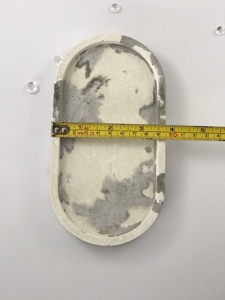 1pc Nordic Oval Geometric Marble Grey white Concrete Tray UK Free PnP