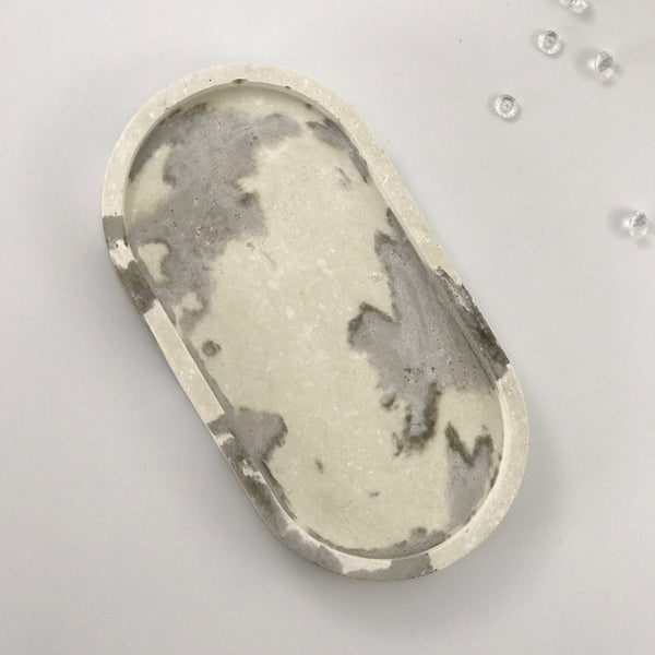 1pc Nordic Oval Geometric Marble Copper Concrete Tray UK Free PnP