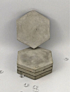 4pcs set Pastel Hexagon Geometric Pink Blush Concrete Coasters UK Free Delivery