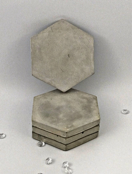 4pcs set Pastel Hexagon Geometric Pink Blush Concrete Coasters UK Free Delivery