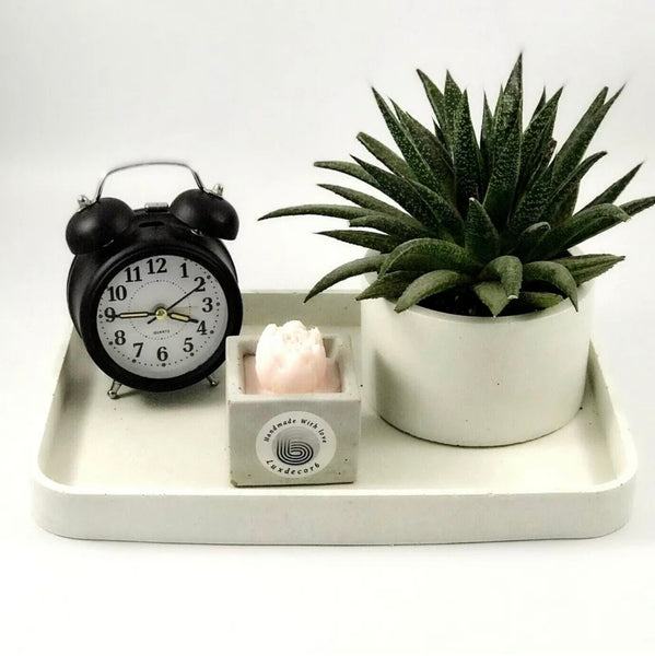 Large White Vanity Trays Decorative Gift Tray Handmade Dish | Luxdecor6