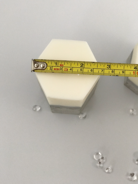 3pcs set unique hexagon concrete pillar candles silver