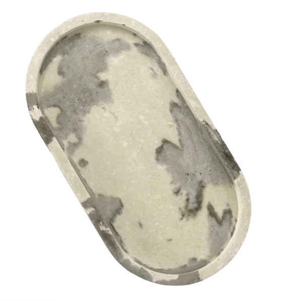 1pc Nordic Oval Geometric Marble Grey white Concrete Tray UK Free PnP