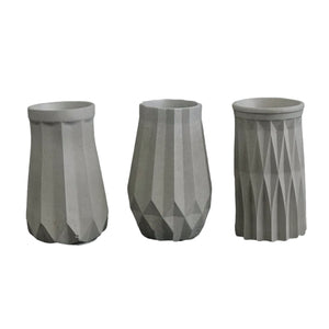 3Pcs Vase Set for Flowers Arrangement Home Decoration Vases Grey Luxdecor6