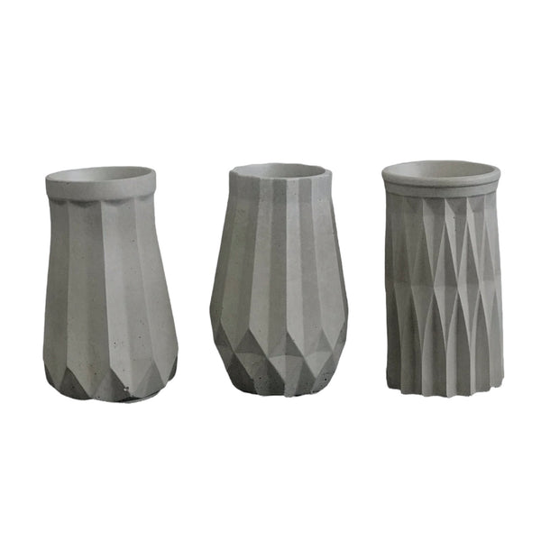 3Pcs Vase Set for Flowers Arrangement Home Decoration Vases Grey Luxdecor6