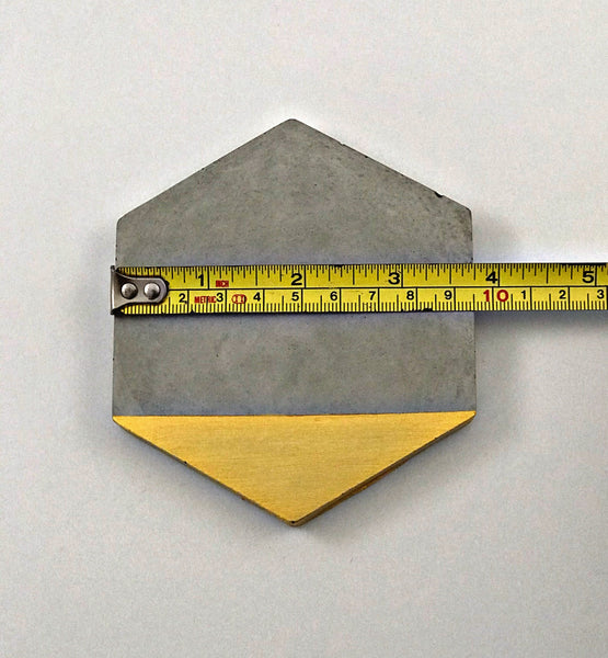 4pcs set Nordic Hexagon Geometric Grey Gold Concrete Coasters UK Free PnP