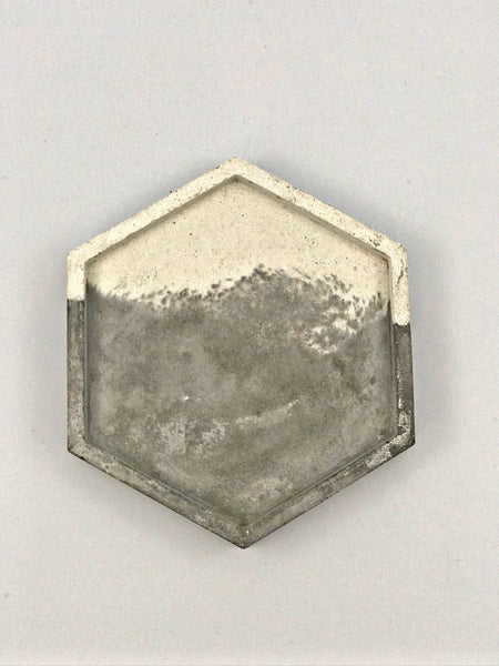 4 Pcs Set Hexagon Geometric Concrete Coasters White