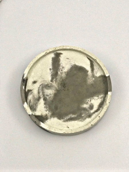 4pcs Set Round Grey White Silver Concrete Non-Scratch Coasters