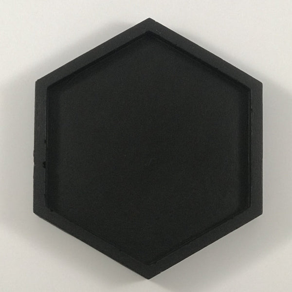 Set of 4pcs Black Hexagon Coasters Drinks Coaster Handmade