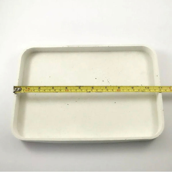 Nordic Large White Geometric Concrete Vanity Tray UK Free PnP