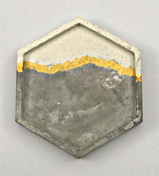 4 Pcs Set Hexagon Geometric Concrete Coasters White