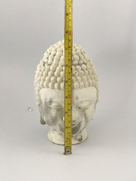 Buddha Head Sculpture Ornament Indoor Garden Zen Decor Marble Effect Book End UK