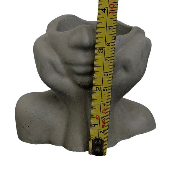 Face Decorative Succulent Plant Pots Planters Flowerpot Grey Luxdecor6