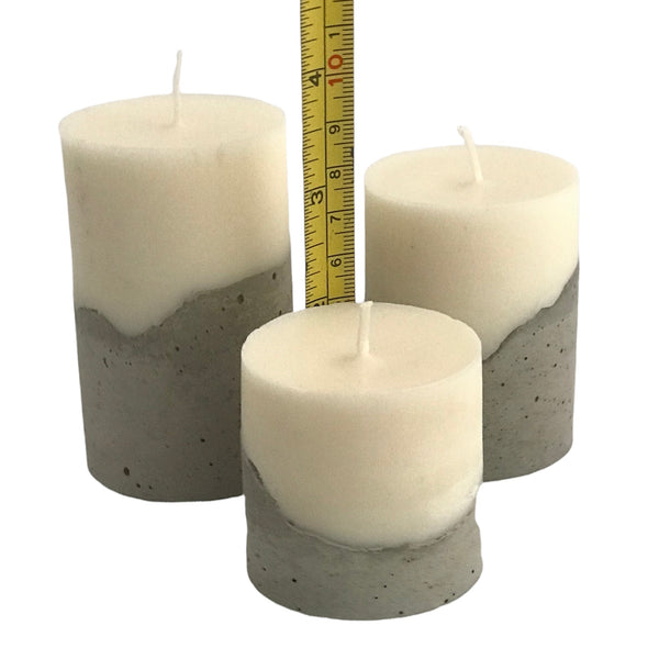 3pcs Decorative Pillar Concrete Candles Gift Set Candle Handmade Luxdecor6