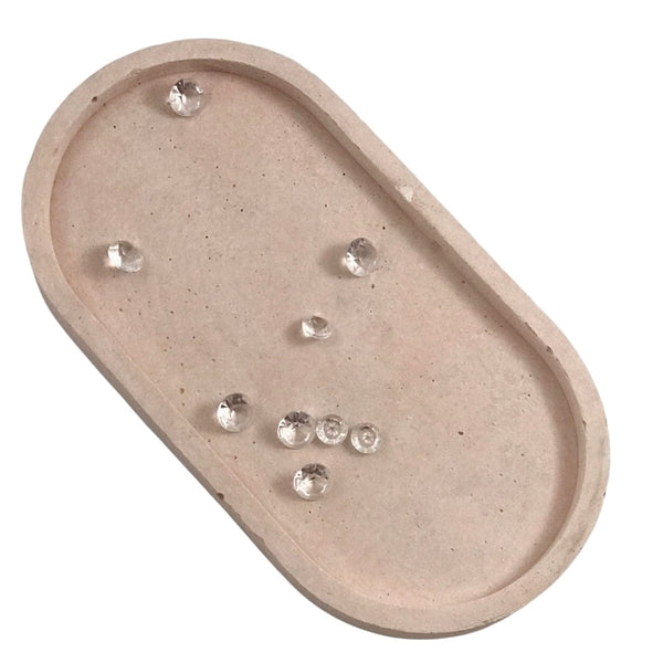 1pc Nordic Oval Geometric Light pink Concrete Tray UK Free PnP
